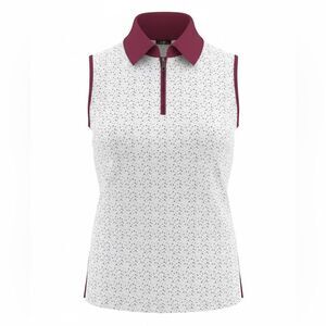 BELYN KEY WOMENS GOLF SHIRT SIZE S WHITE RED DESIGN